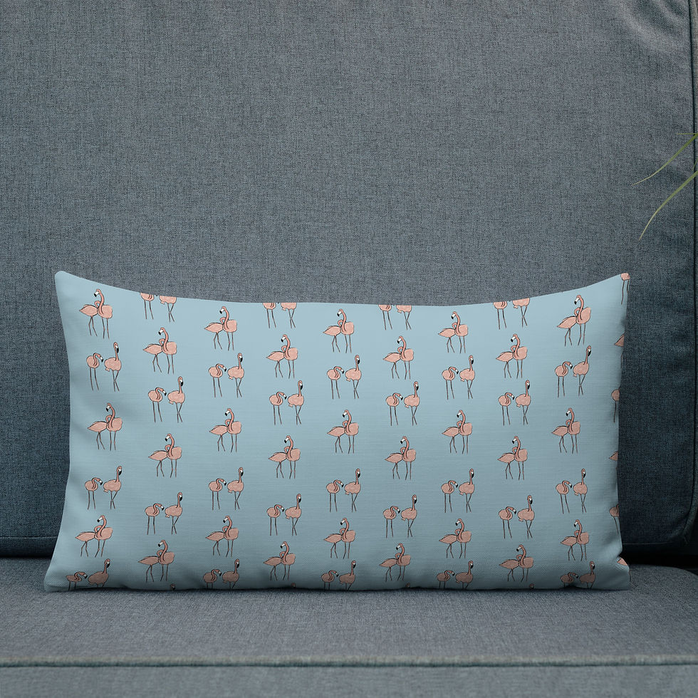 Thumbnail: Blushing Flamingos Premium Pillow | Summer Vibes Collection