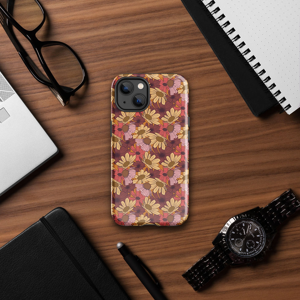 Thumbnail: Retro Bloom IPhone Case Pink Yellow