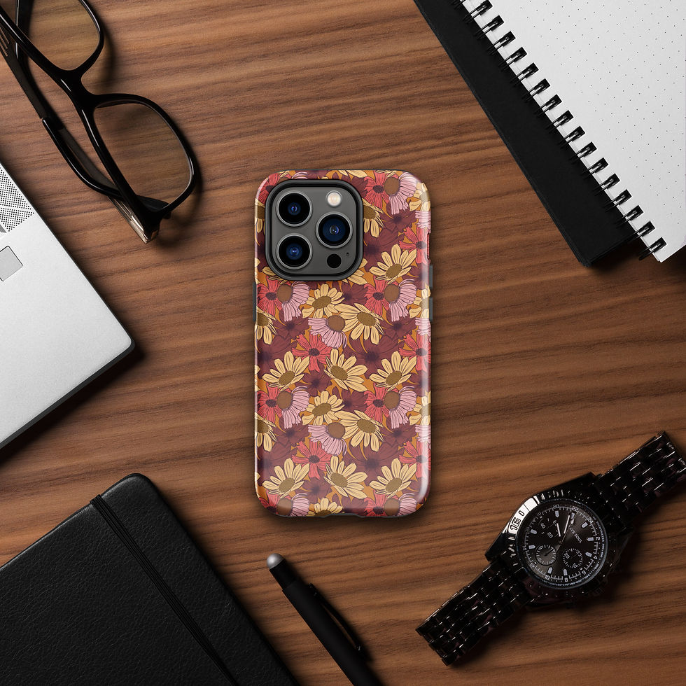 Thumbnail: Retro Bloom IPhone Case Pink Yellow