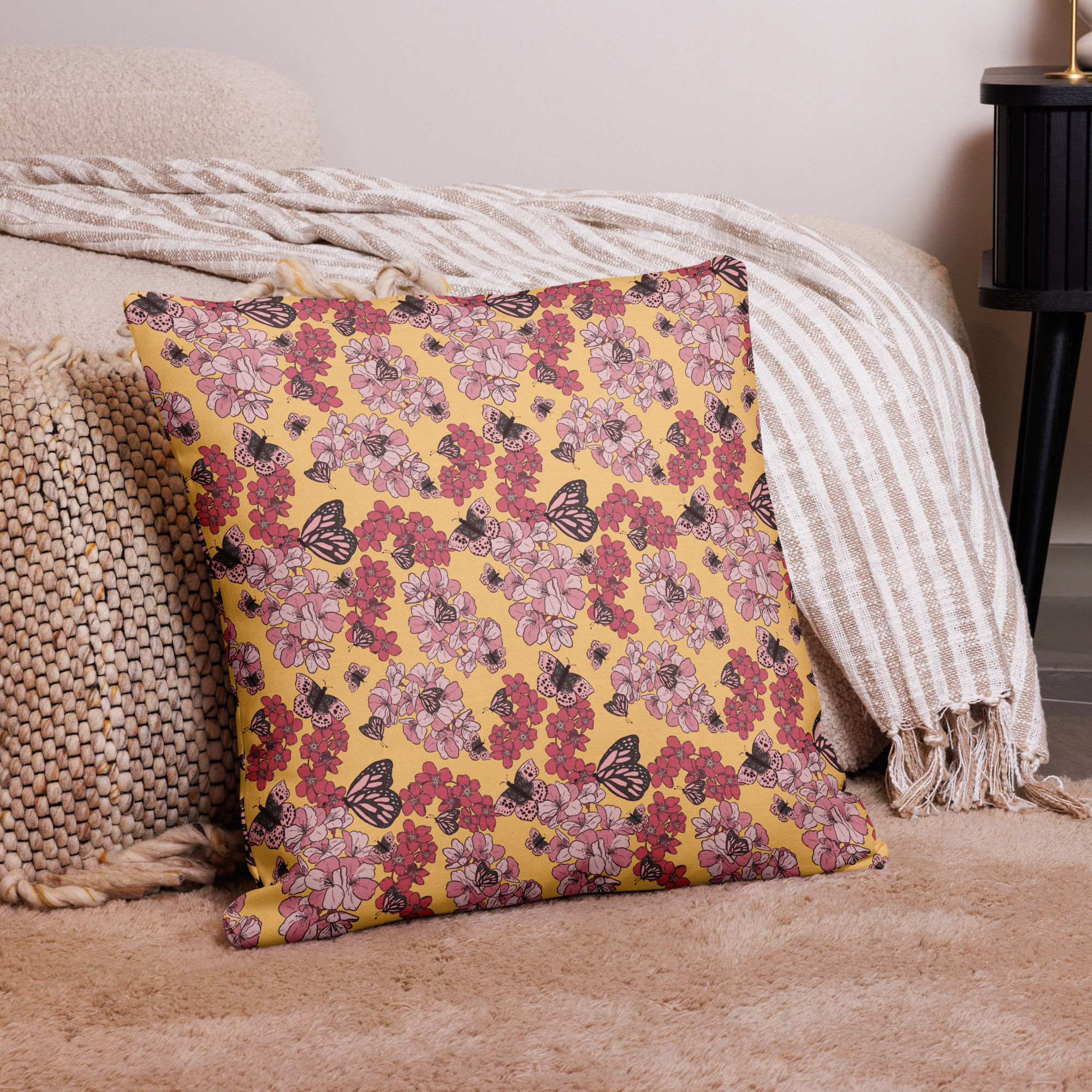 Butterfly Blossom Pillow Pink