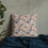 Thumbnail: Retro Flowers Pillow Blue Pink White