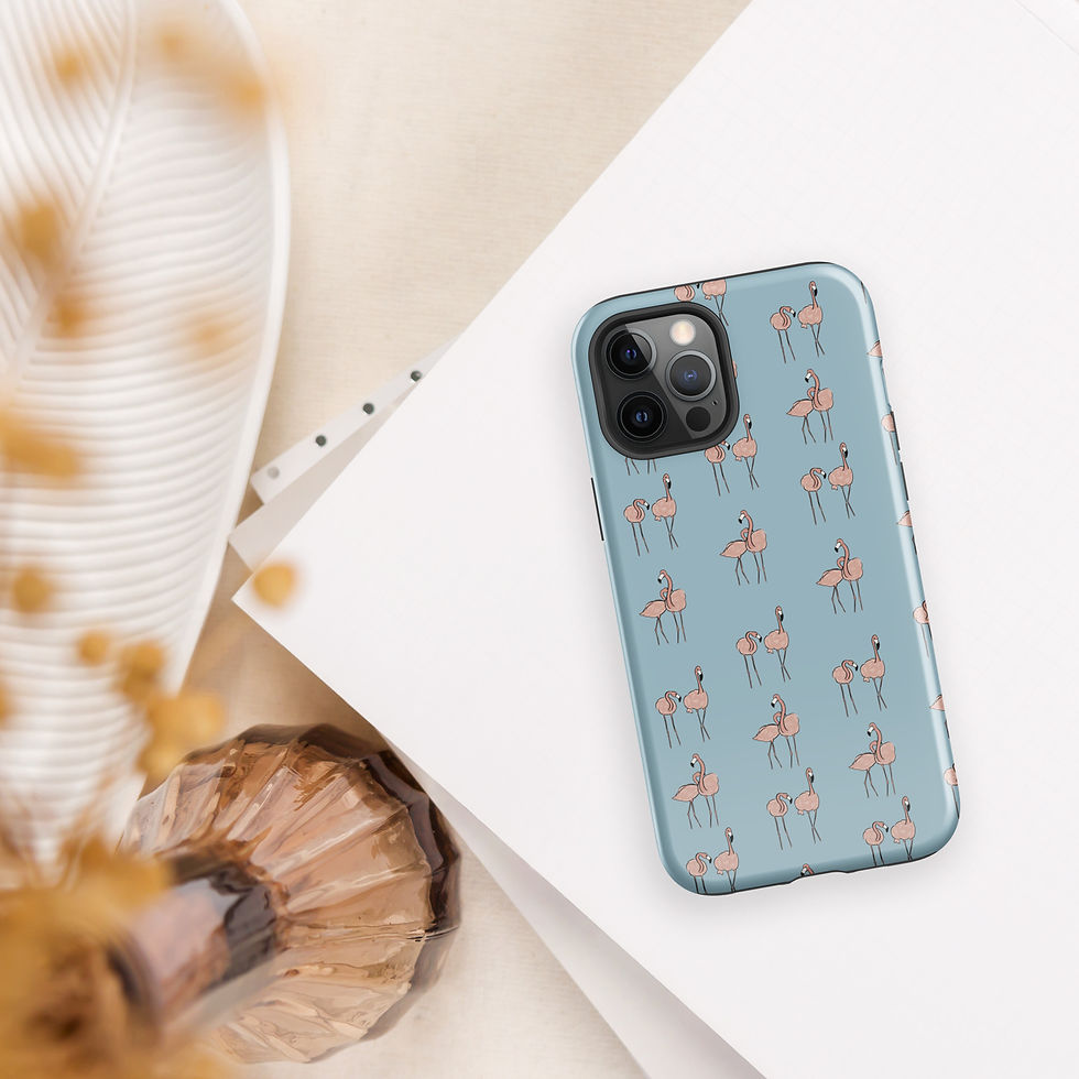 Thumbnail: Blushing Flamingos Tough Case for iPhone® | Summer Vibes Collection 