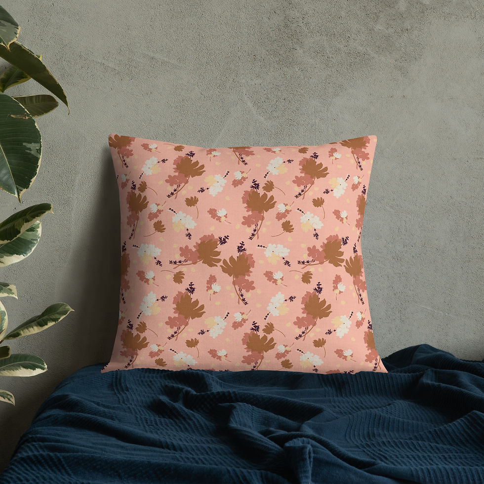 Flowers Pillow Pastel Pink
