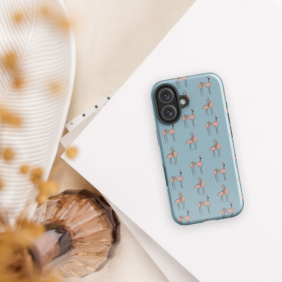 Thumbnail: Blushing Flamingos Tough Case for iPhone® | Summer Vibes Collection 