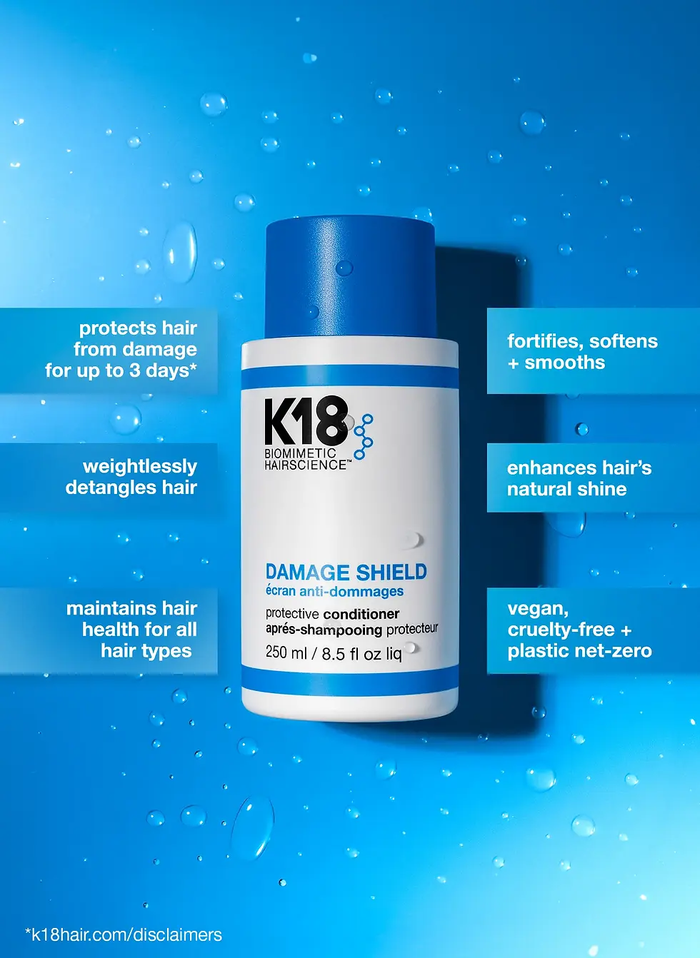 Sīktēls: K18 BIOMMETRIC HAIR SCIENCE DAMAGE SHIELD protective conditioner