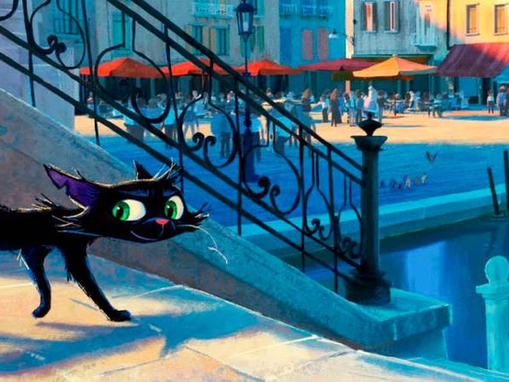 Pixar anuncia Gatto: filme com visual de pintura à mão trará gato preto pelas ruas de Veneza