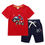 Thumbnail: Cartoon Design Cotton T-shirt+Shorts 2Pcs/Set 2-12 Years Unisex Suits