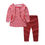 Thumbnail: Girls Outfits Long Sleeve Zipper Striped Tops Cotton Pants Suit