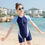 Thumbnail: New Girls One Piece Swimsuits Skirt Suit Children Swimwear 