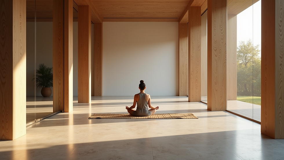 Eye-level view of a peaceful meditation space