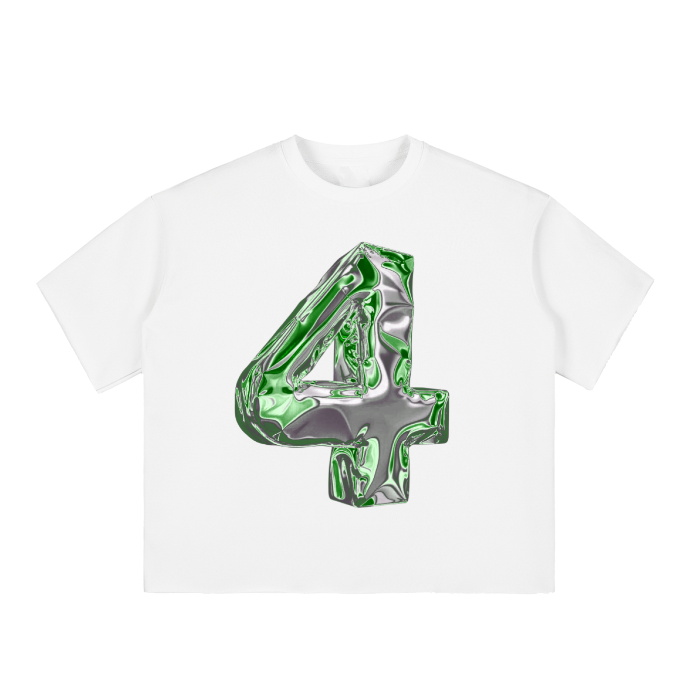 Boxy Half-Sleeve Raw-Edge T-Shirt