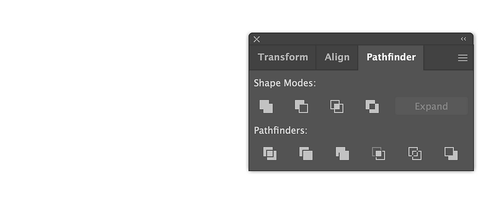 Adobe Illustrator Pathfinder in-program toolbox