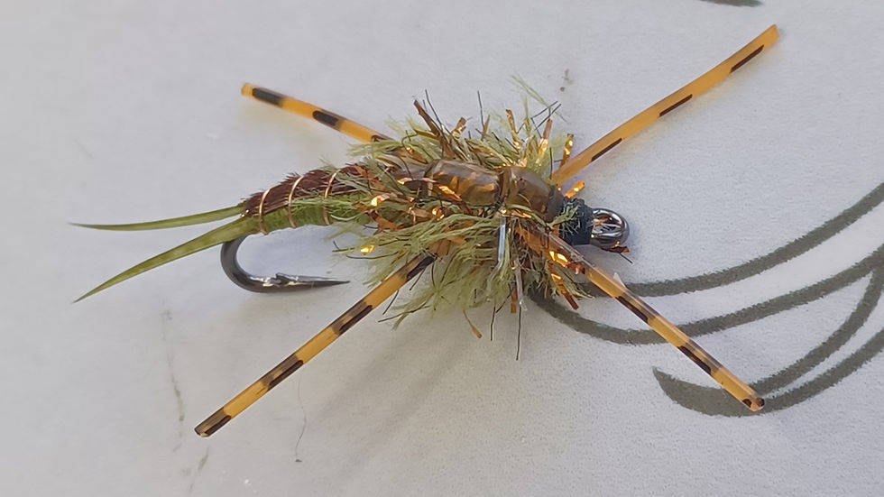 Thumbnail: Straggle hackle - copper flash damsel