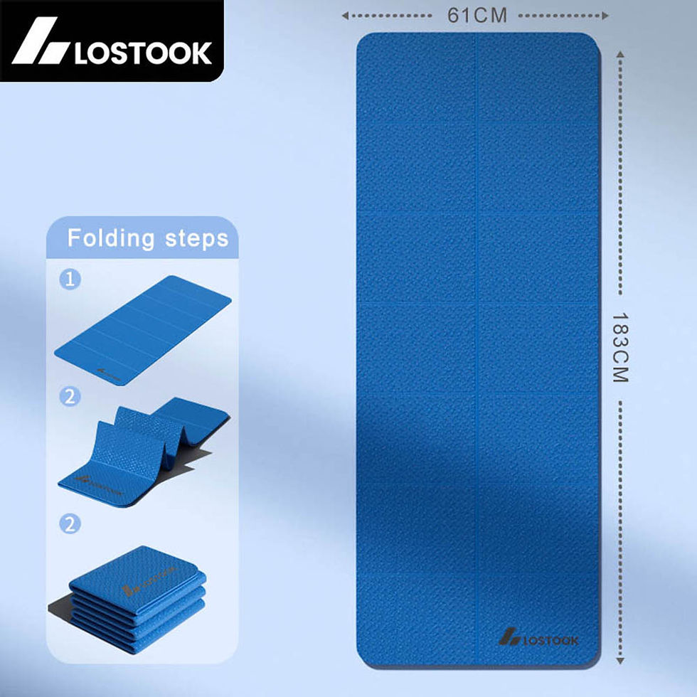 Thumbnail: 4mm Thick TPE Foldable Yoga Mat Easy to Store Travel Exercise Mat for Yoga Pilat
