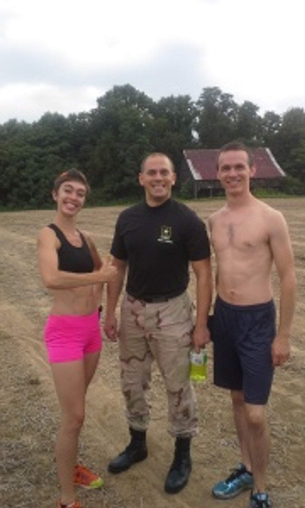 Me, the hubs, and our buddy Stu before the big race. Feeling optimistic and excited!