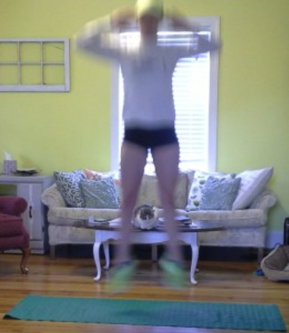 Extend all the way whether you are jumping or standing powerfully before recoiling into your starting position. Remember to LAND LIGHT!