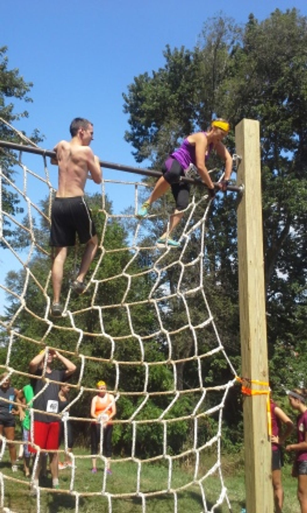Cargo net wall climb.
