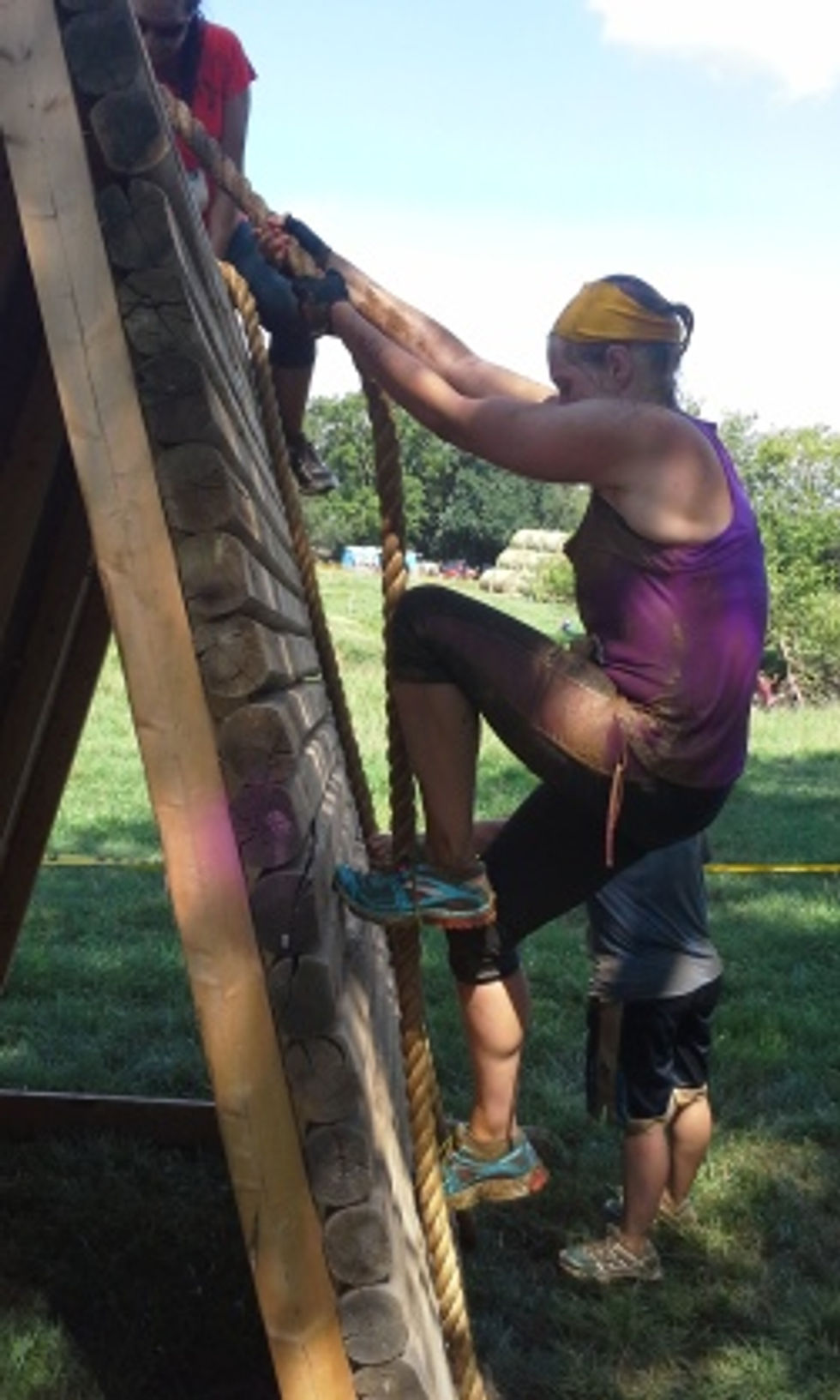 Pyramid wall-climb.
