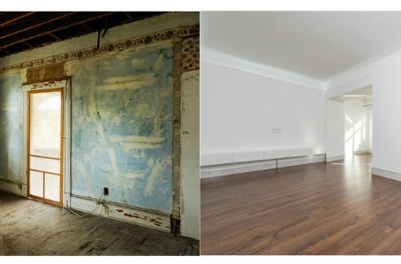 Visual comparison showing how property upgrades contribute to appreciation
