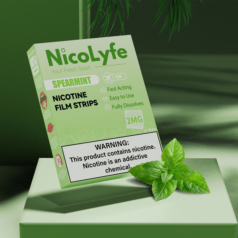 20 Pack | NicoLyfe Nicotine Film Strips - Spearmint | 2mg