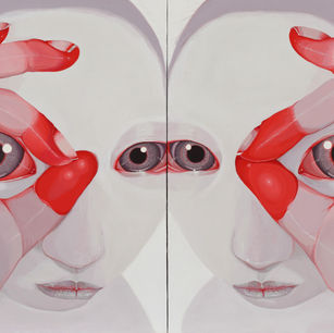 2013.응시와 질타acrylic on canvas.73x61cm(2ea).JPG