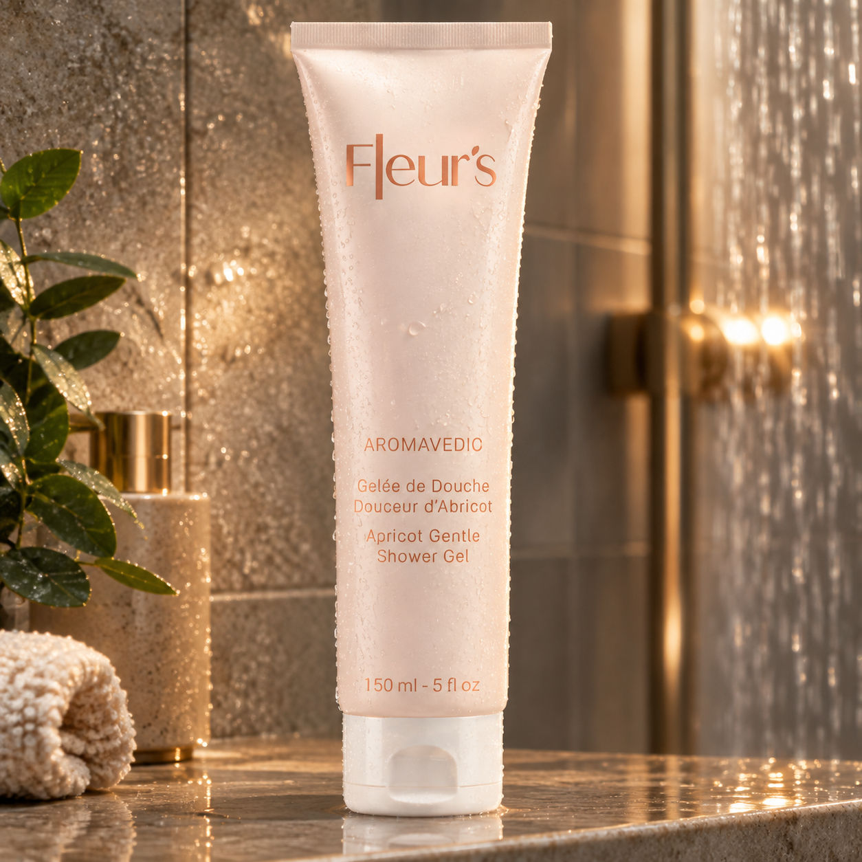 fleur's aromavedic apricot gentle shower gel