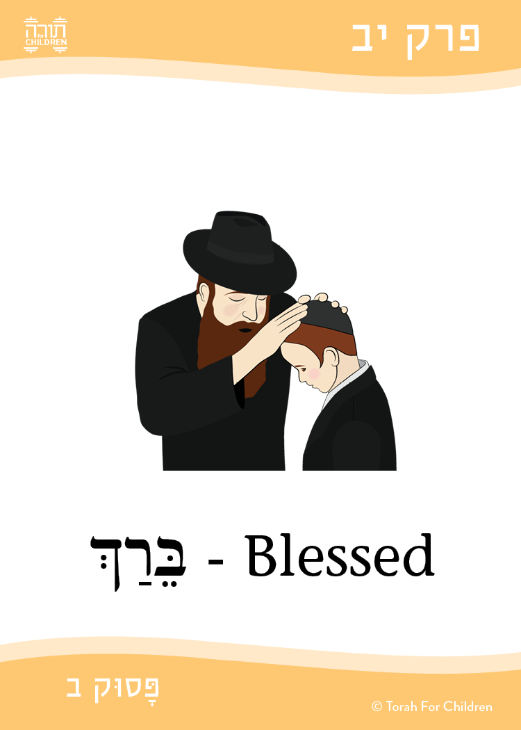 Thumbnail: Flashcard Back reinforcing Chumash Shorashim vocabulary in Children’s Chumash Lech Lecha in Level 1 of the series