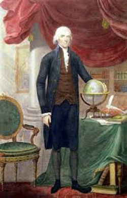 thomas jefferson in front of globe