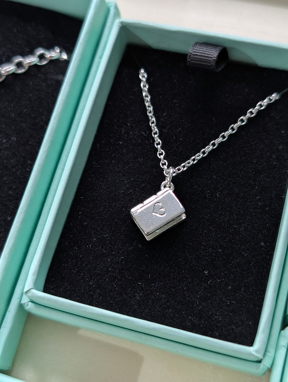 Thumbnail: Silver Book Necklace - Personalised Gift 