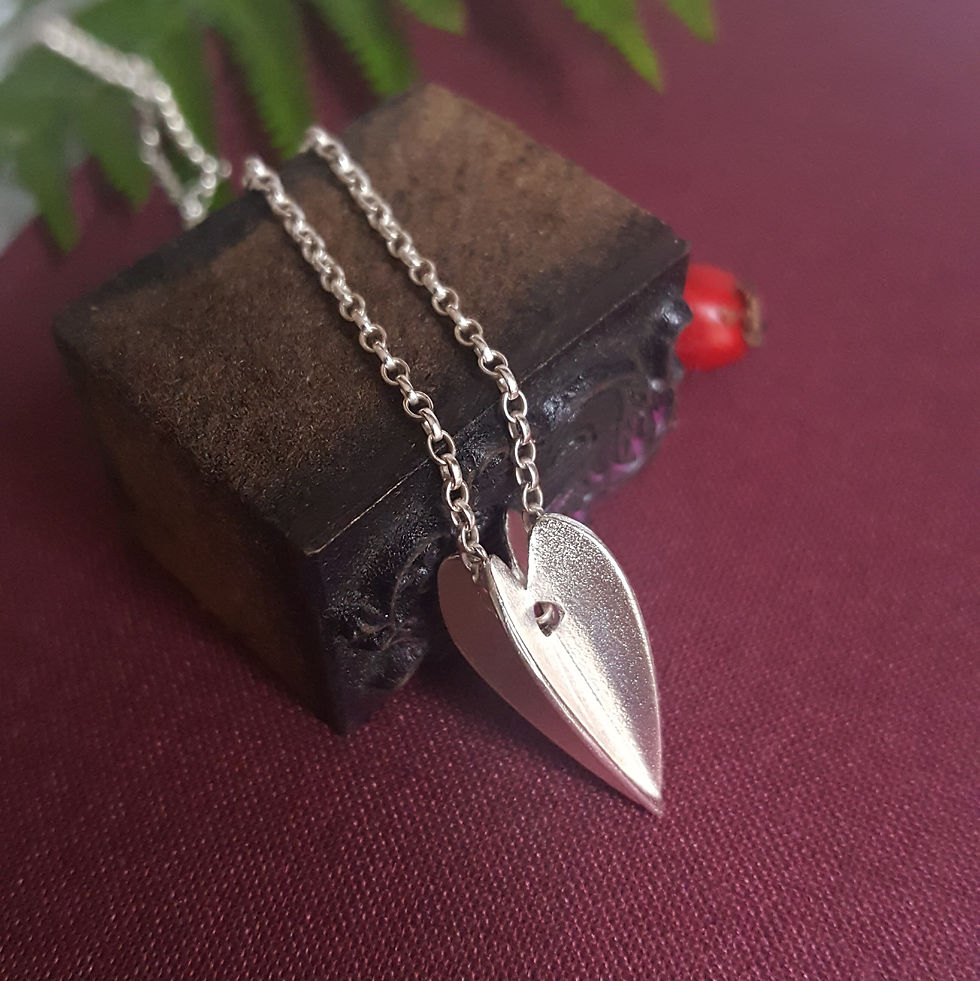 Thumbnail: Silver Geometric Heart Necklace Pendant by rock rose jewellery