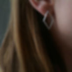 rhombus silver earring, sterling silver geometric studs, ladies earrings