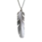 Large Silver Feather Necklace by rock rose jewellery