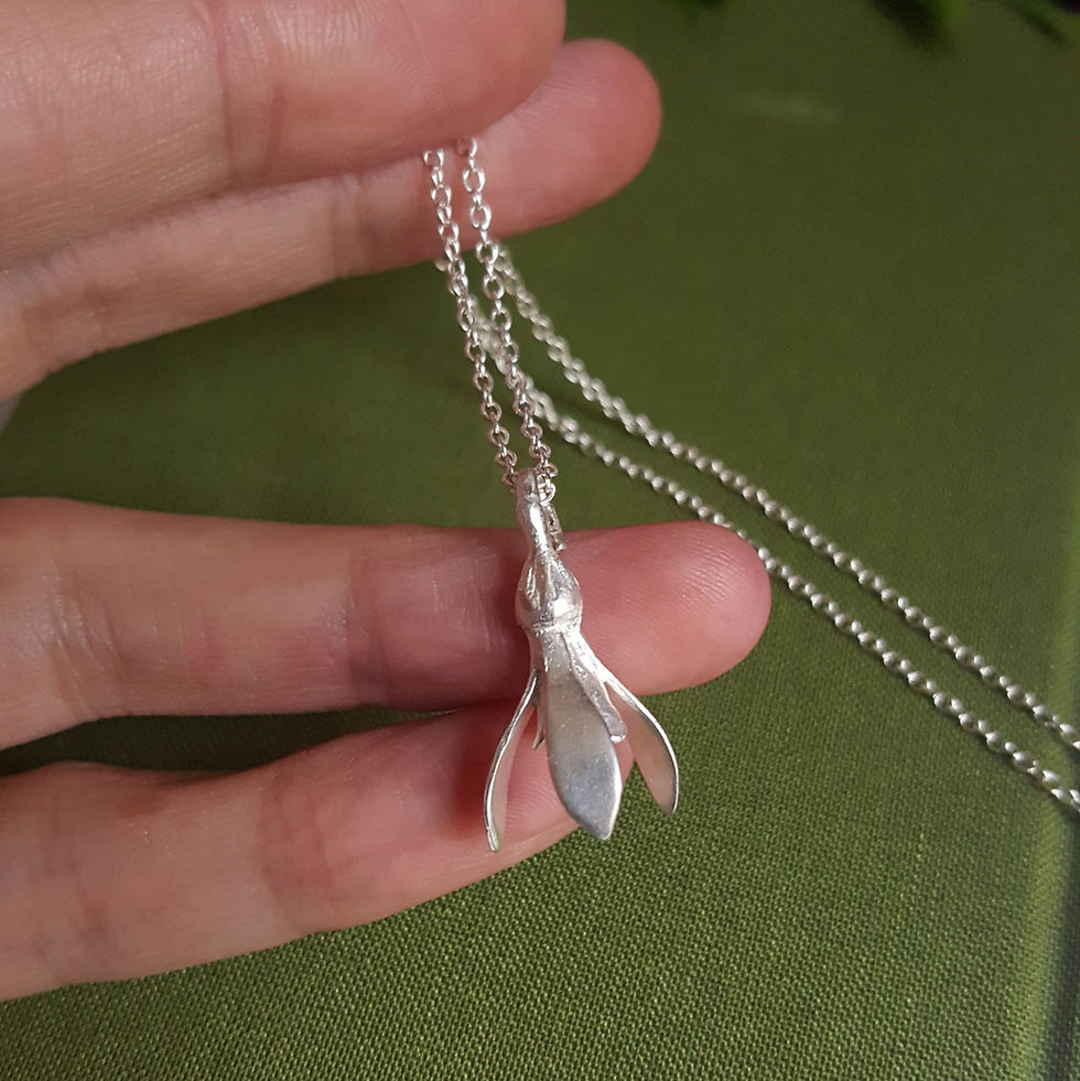 Thumbnail: silver snowdrop flower necklace by rock rose jewellery