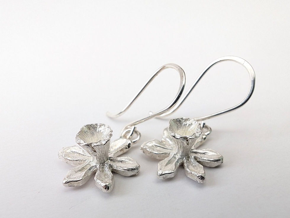 Thumbnail: Daffodil Silver Drop Earrings