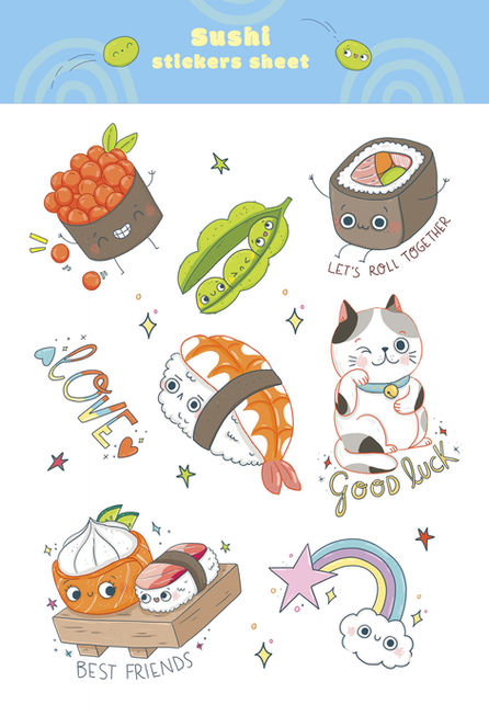 Stickers sushi Set