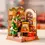 Thumbnail: Completed christmas fireplace miniature house diy kit with a living room scene with rocking chair, decorated tree, gifts