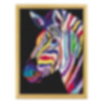 multi-colored colorful zebra cross stitch kit includes everything made by a small business fun cool modern pattern kit decor