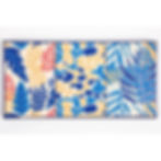 Completed leaves modern triptych diamond dotz decorative box kit with 3 sections of leaves in gold, blue and coral