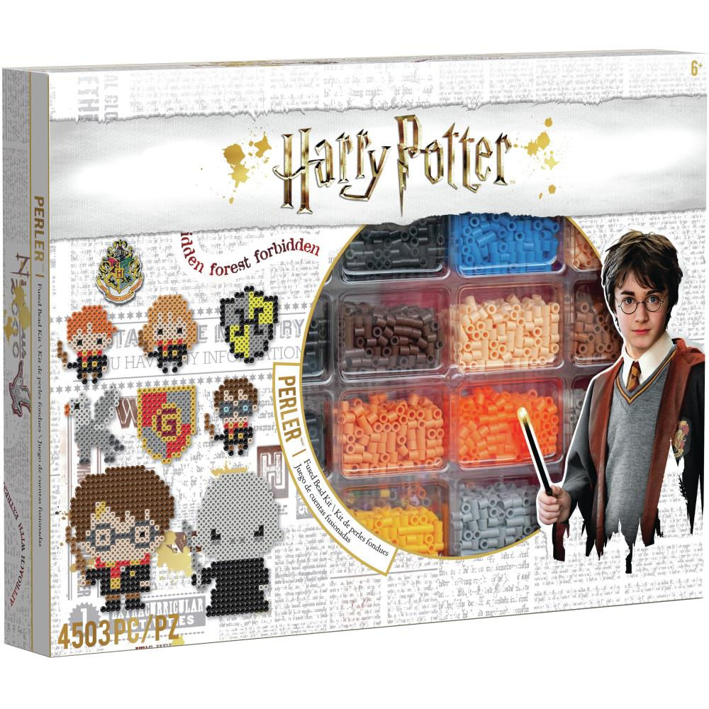 Box of harry potter theme perler beads kit cute voldemort ron weasley fun family activity iron coaster hogwarts house crests