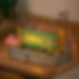3D wooden puzzle of a train during springtime with the warm LED lights on