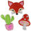 Thumbnail: Completed diamond art stickers of a fox, a cactus in a pink pot with a heart and a red mushroom