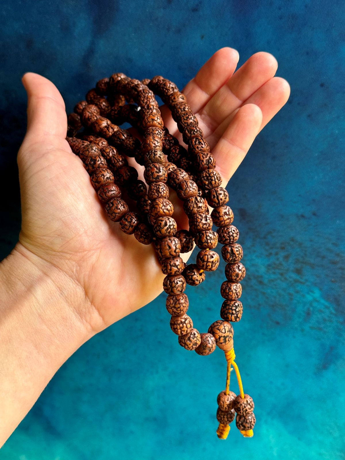 108 mala - rudraksha polert
