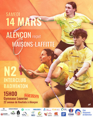 N2 à domicile samedi 14 mars