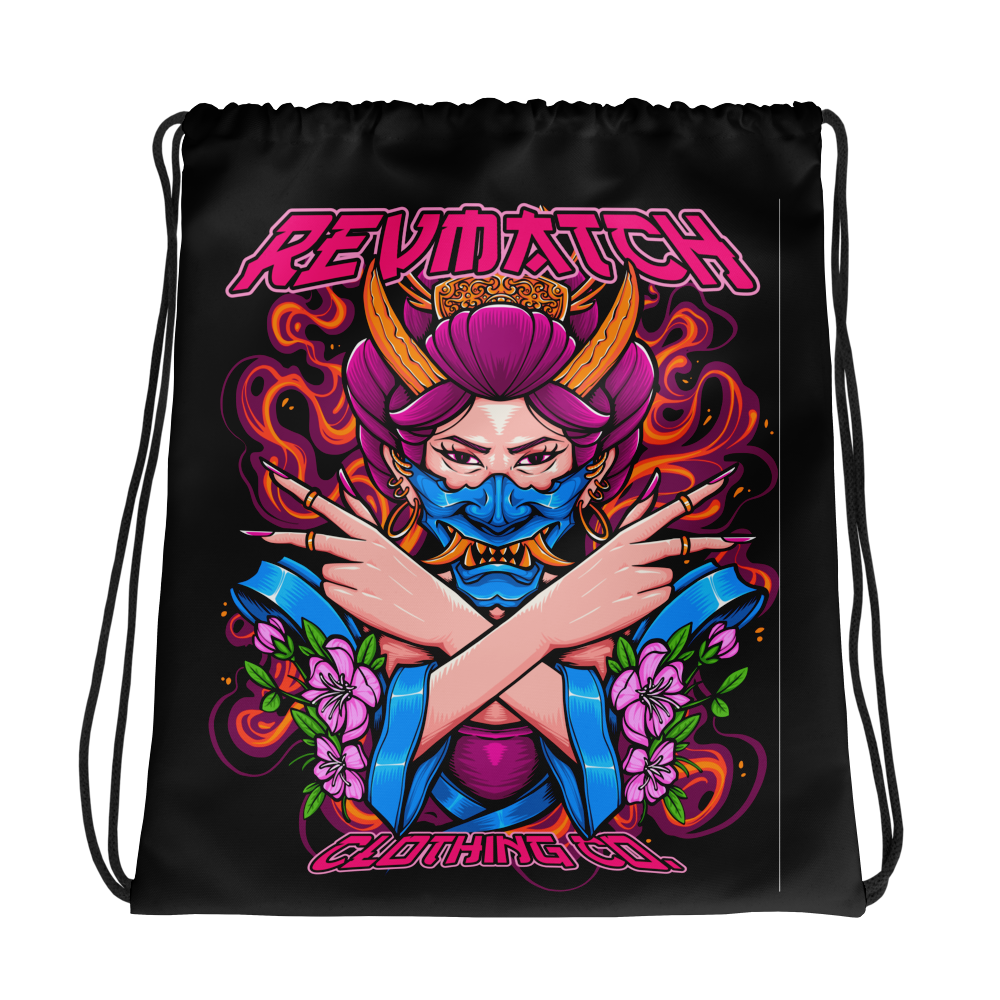 Neon Geisha Drawstring Bag