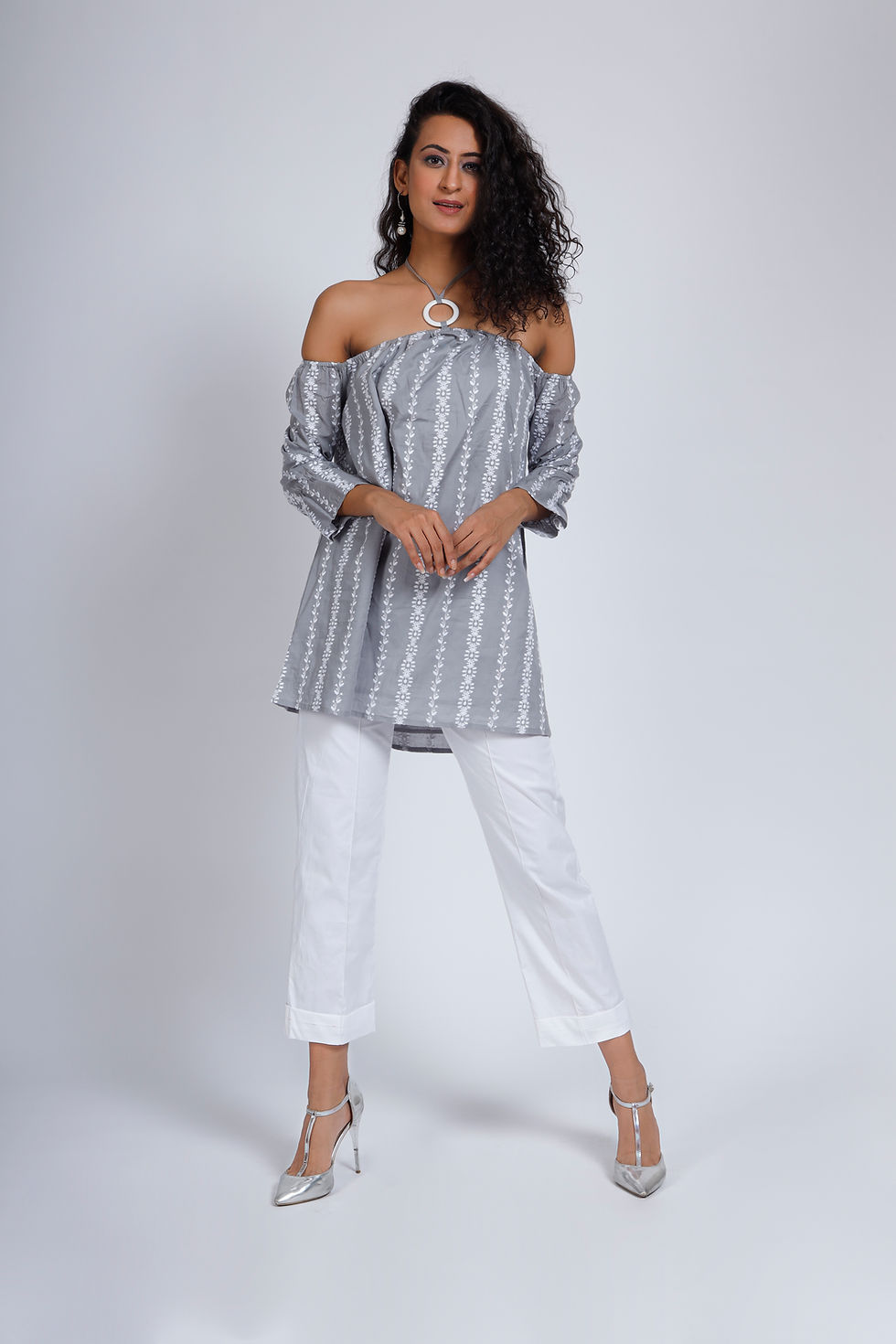 Прев'ю: Grey Off Shoulder Top