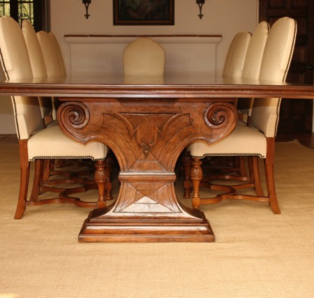 Hand-Carved Walnut Table