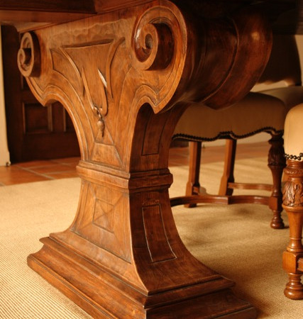 Hand-Carved Walnut Table