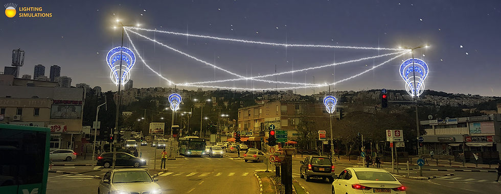 Lighting for city decoration - simulatio