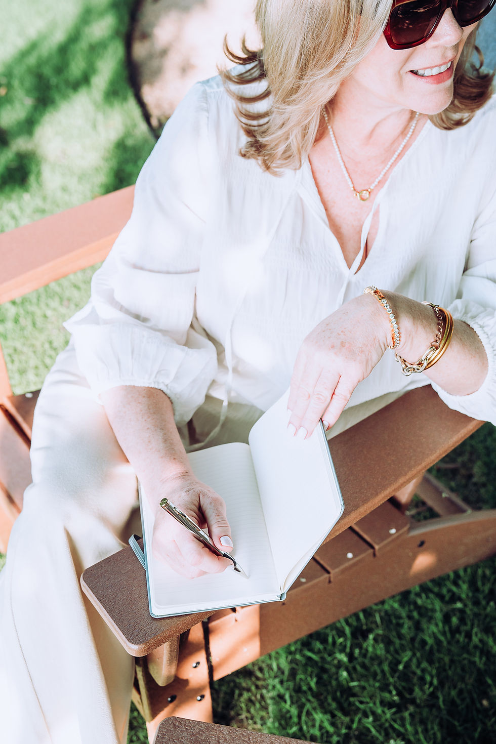 Midlife woman journaling