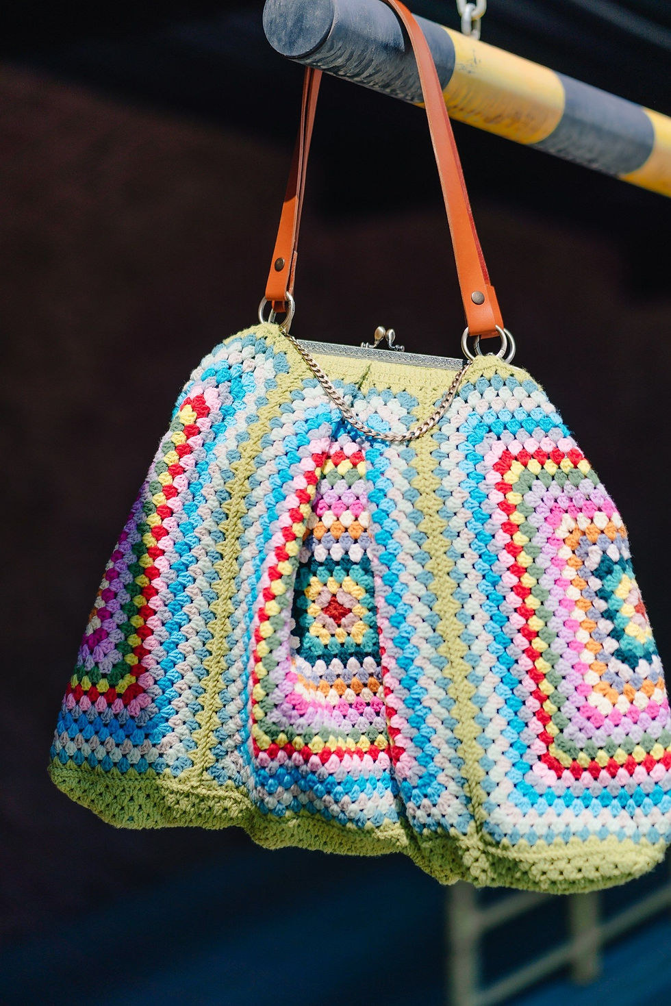 colorful crochet bag